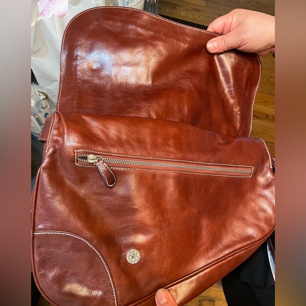 Dior Brown Leather Saddle Bag with Tan Accent - Picture 10 of 10